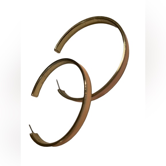 2/$60 Kate Spade Peach Enamel Hoop Earrings - Picture 2 of 3